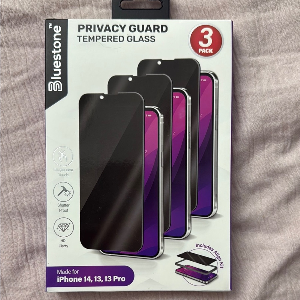 Black Privacy Screen Protectors 3-Pack for Mobile Phones
